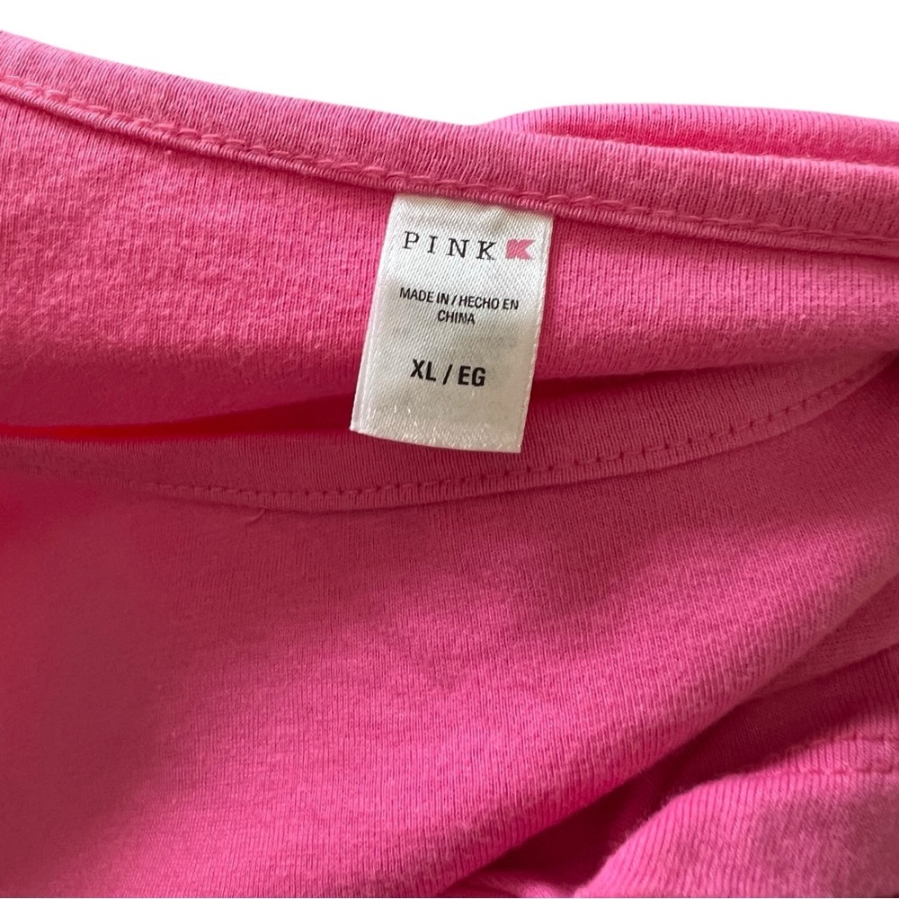 PINK K Palm Tree Graphic Tee Shirt Rhinestone Embellished Tropical Casual XL - Picture 4 of 6